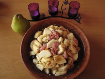 Préparatifs de notre tajine de poulet aux poires